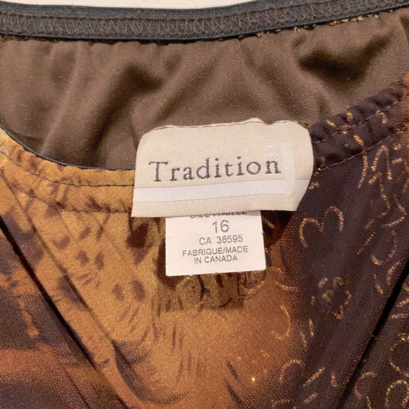 VINTAGE Traditions printed sheet layered midi ruffle hem skirt - Picture 4 of 4